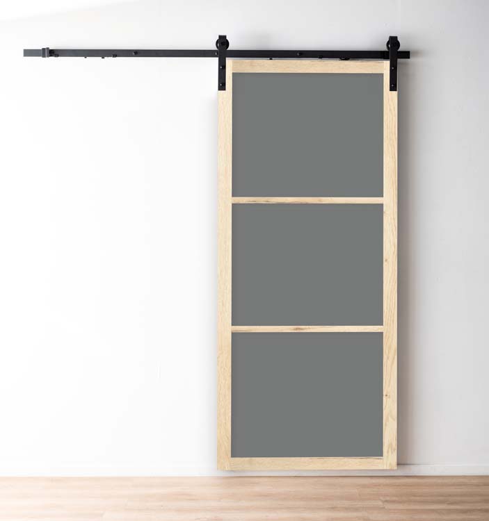 Porte coulissante steellook RW oak fumé+rail robust noir 93x211.5cm