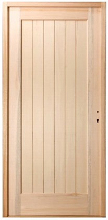 Porte exterieure bois meranti planches 940X2145 G