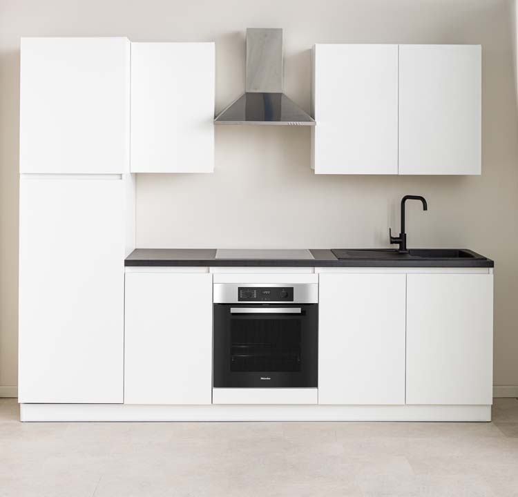 Keuken Plenti 270 cm - oven onder - zonder toestellen - wit