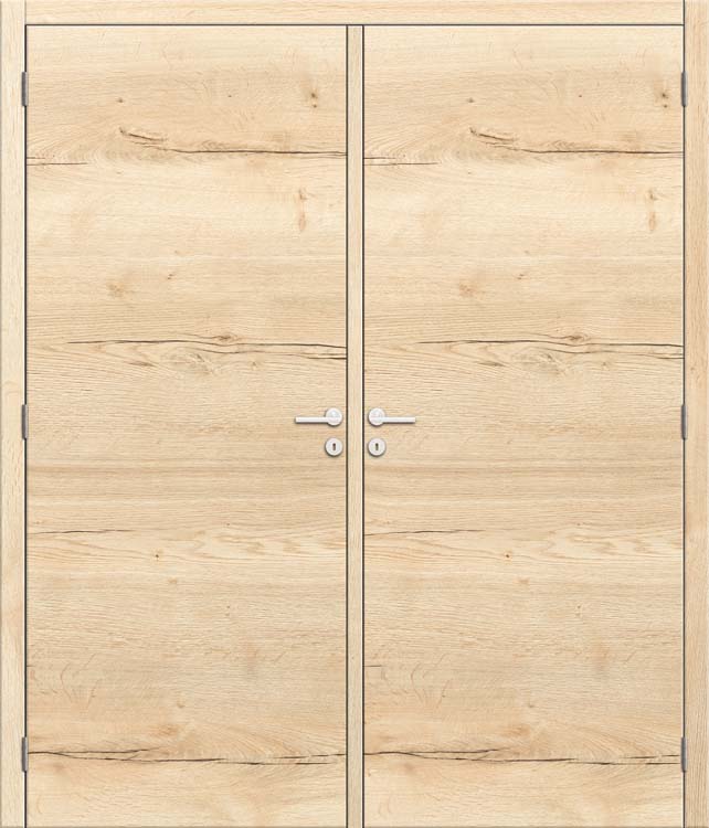 Doubles portes âme tubulaire 2x 63cm Authentic Oak horizontale 201.5cm