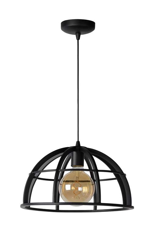 Lucide DIKRA - Suspension - Ø 40 cm - E27 - Noir