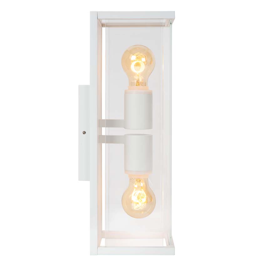 Lucide CLAIRE - Wandlamp Binnen/Buiten - 2xE27 - IP54 - Wit