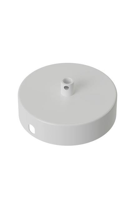 Support de plafond rond blanc 100 mm 1 trou