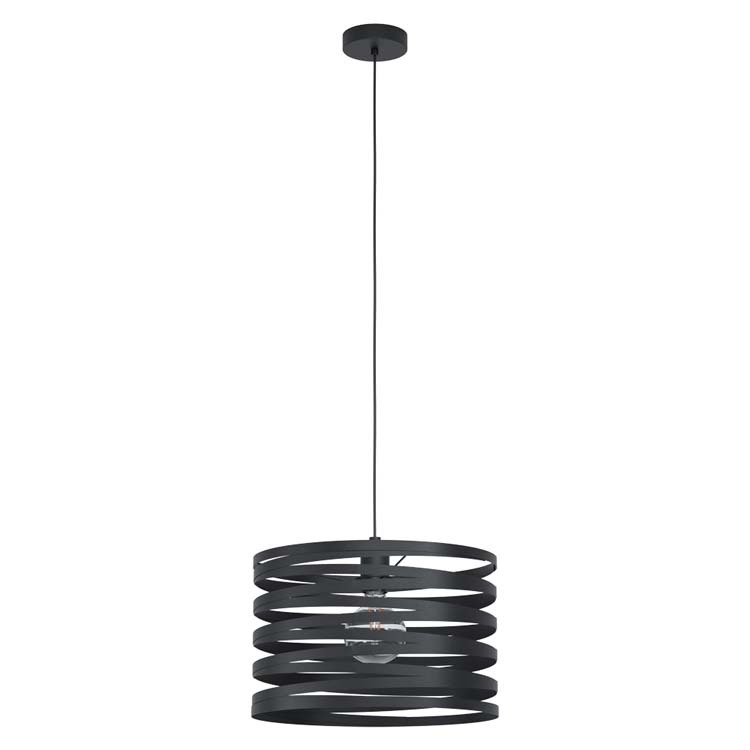 Hanglamp zwart staal diam37cm excl lamp LED mogelijk E27