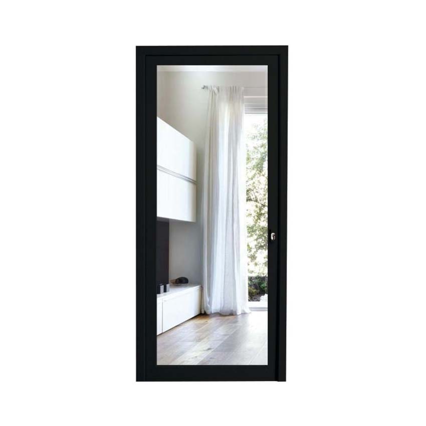 Porte extérieure pvc noire/blanche verre clair D SUR MESURE