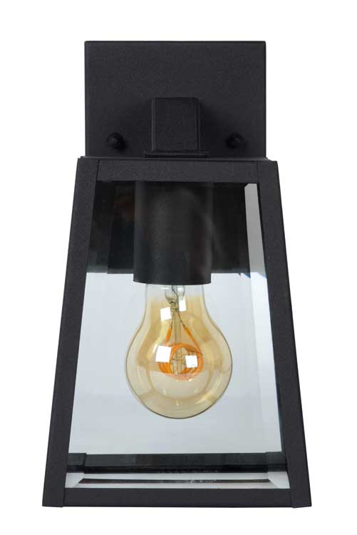 Lucide MATSLOT - Wandlamp Buiten - H25cm - E27 - IP23 - Zwart