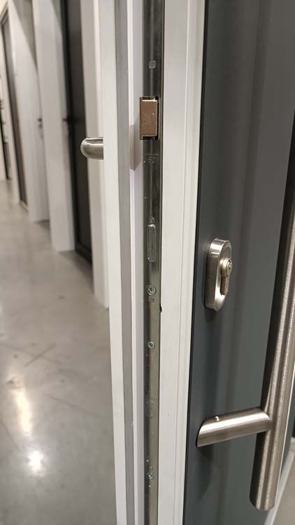 Porte extérieure pvc avec finition alu Lepo anthra L980 X H2180 mm G