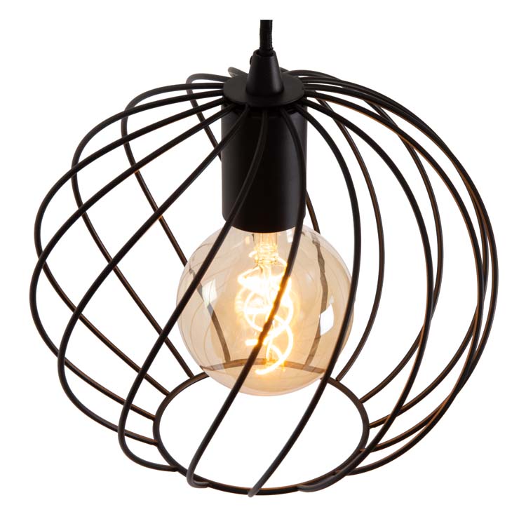 Lucide DANZA - Hanglamp - Ø 50 cm - 3xE27 - Zwart