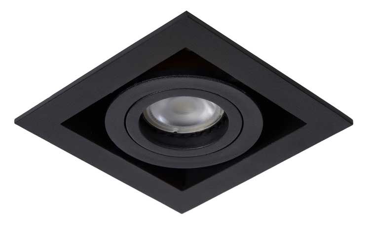 Lucide CHIMNEY - Inbouwspot vierkant - GU10 - Zwart