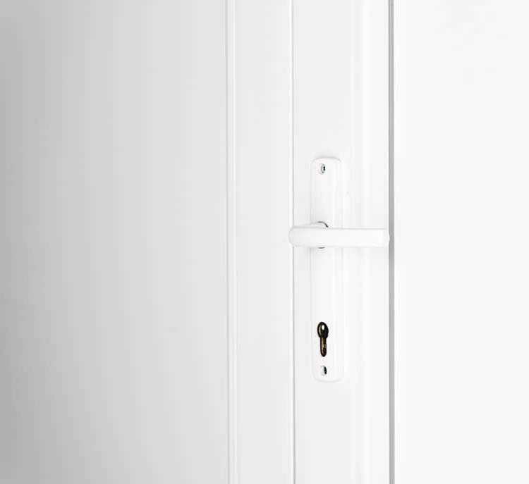 Porte extérieure pvc anthra/blanche double panneau plein D SUR MESURE