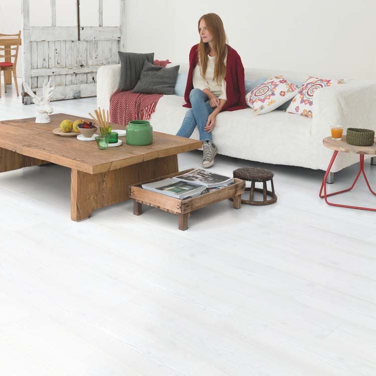 Staal Quick-step Impressive ultra Witte planken