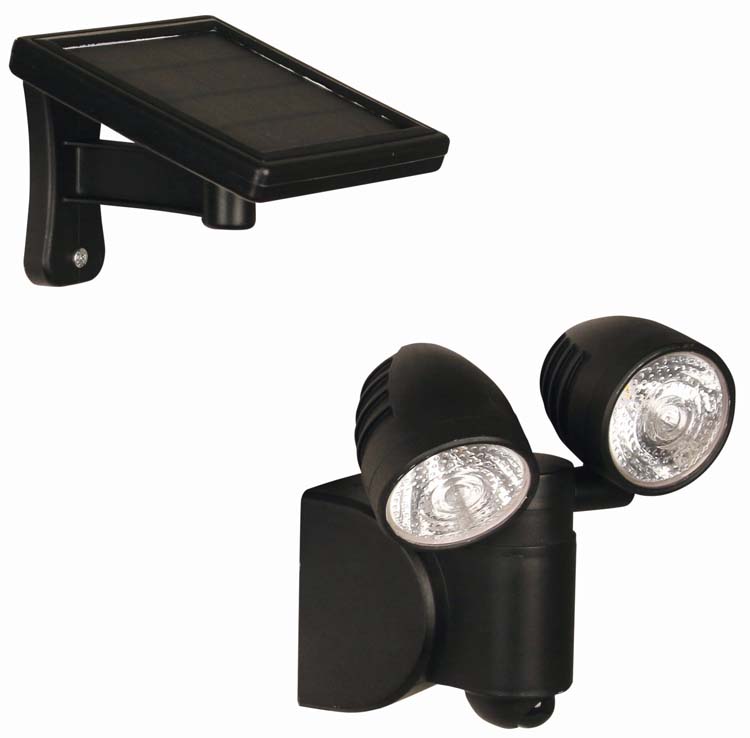 Solar 2-spot Nuoro met bewegingssensor zwart 1000 lumen