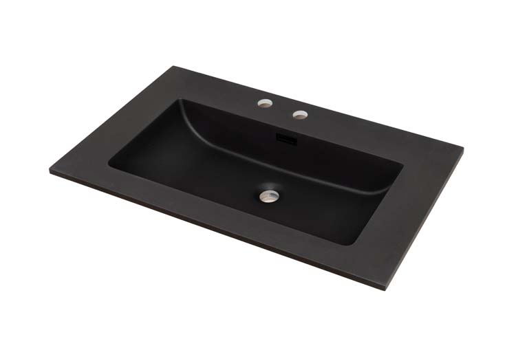 Lavabo simple Mick quartz noir mat 800 mm