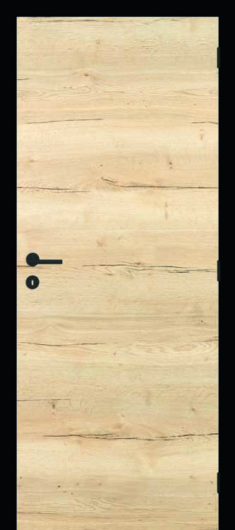 Bloc-porte fini tubulaire realwood oak horizont + ebrasement noir 83cm