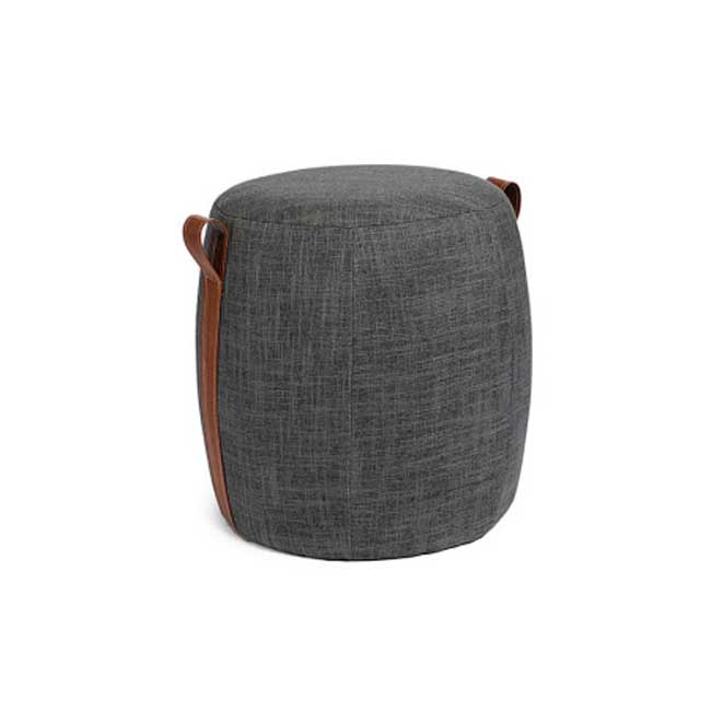 Pouf Ottoman gris foncé/gris léger H42 cm