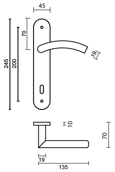 Poignée de porte inox plus Belaggio 14cm