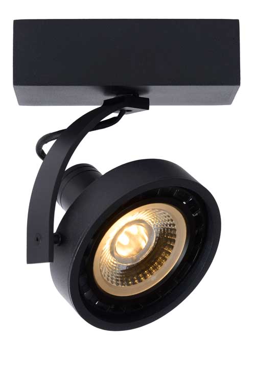 Lucide DORIAN - Plafondspot - LED Dim to warm - GU10 - 1x12W 3000K/2200K - Zwart