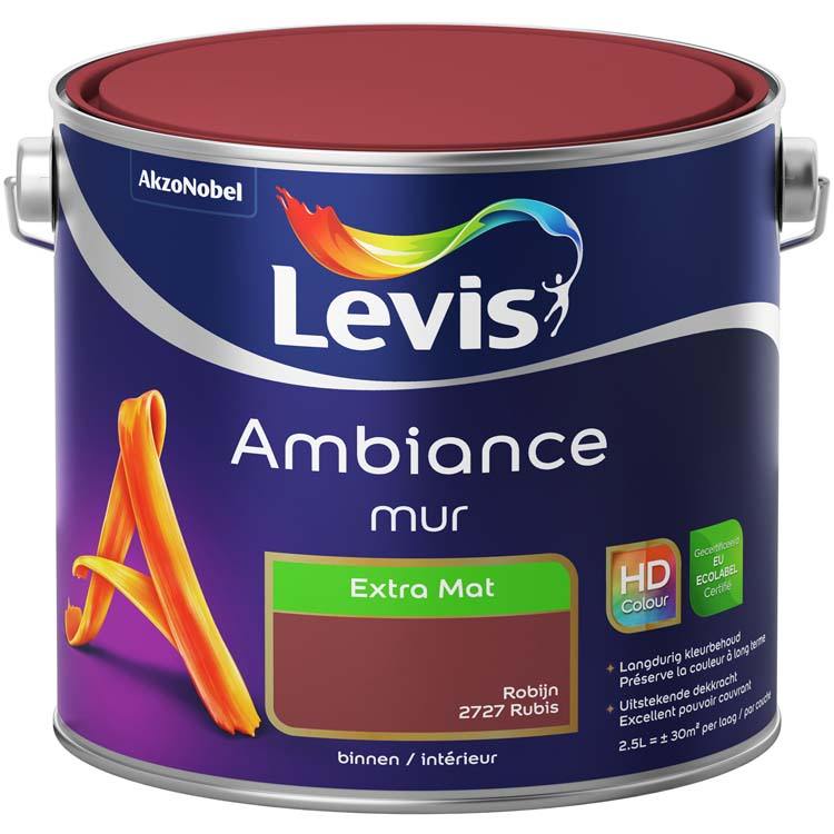 Levis muurverf Ambiance mur extra mat 2.5l robijn