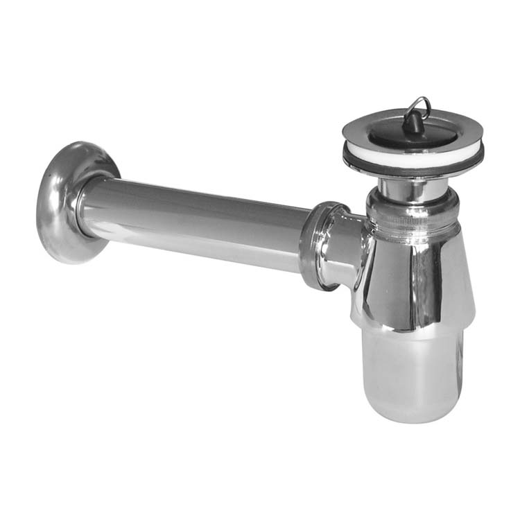 Siphon 5/4 x 32mm avec tube de surverse de 250mm et rosace