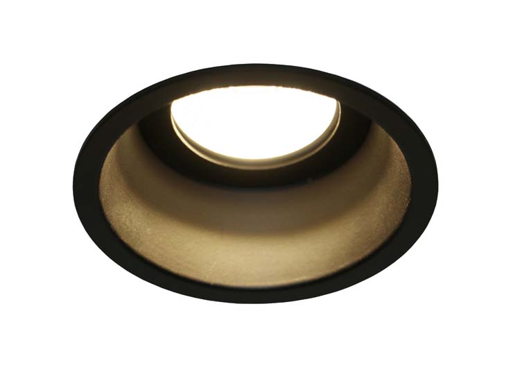 Inbouwspot deep design zwart 85mm GU10 lamp excl