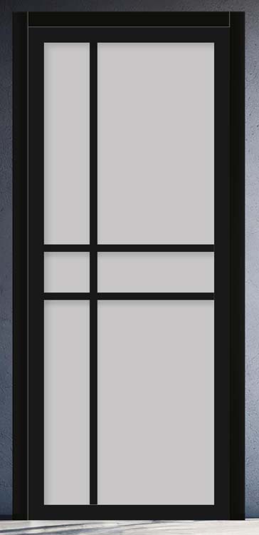 Complete deur 73cm steel look pro+black 3 line helder R 201,5 cm