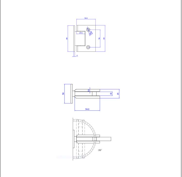 Porte en verre double 8mm day verre clair+charnières sun-sur mesure