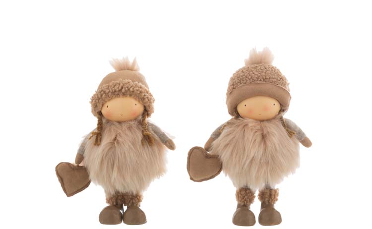 Figuur meisje met hart beige 26 cm