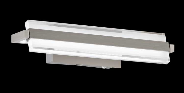 Applique murale 1x LED 8,5W - Nickelé - Verre acryl