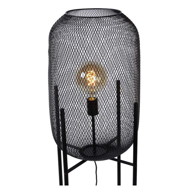 Lucide MESH - Vloerlamp - Ø 39 cm - E27 - Zwart