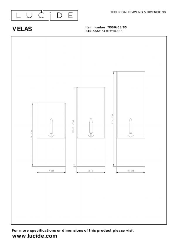 Lucide VELAS - Tafellamp - Batterijen - Ø 8 cm - LED - 3x0,2W 2700K - Fumé - Set van 3