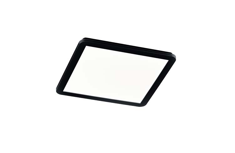 Plafonnière pvc noir carré IP44 incl. 24W LED/ 3000K/ 2000Lm 40cm