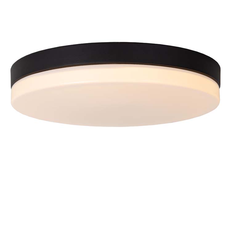 Lucide BISKIT - Plafonnière Badkamer - Ø 40 cm - LED - 1x36W 2700K - IP44 - Zwart