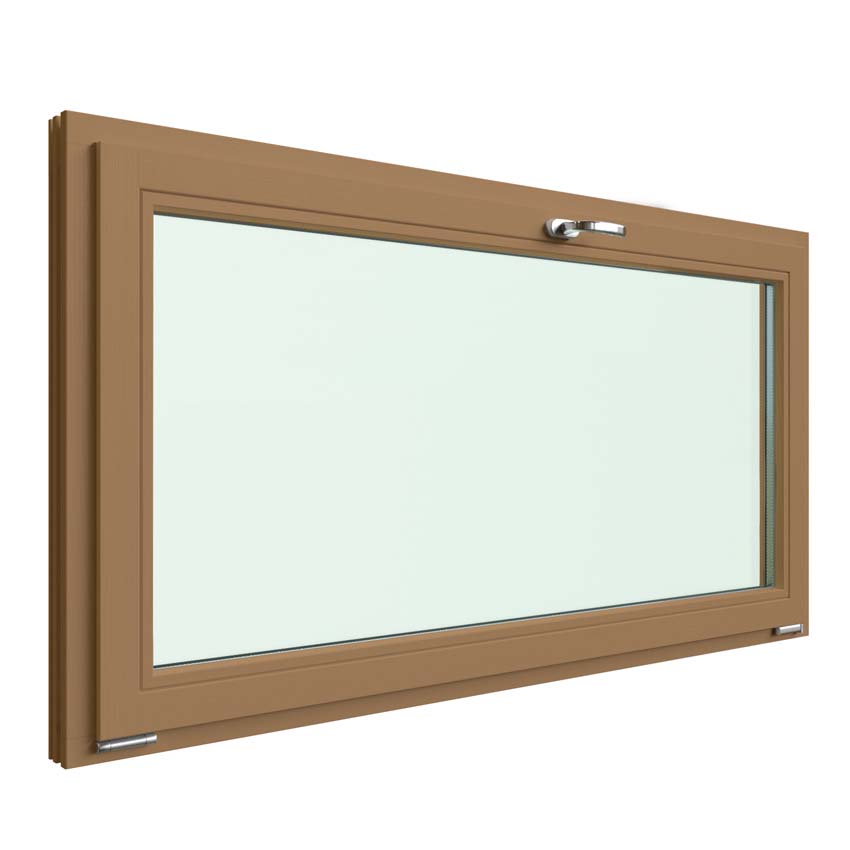 Fenêtre abbatant en bois Meranti Vardelux 68mm naturel 1500 x 500 mm