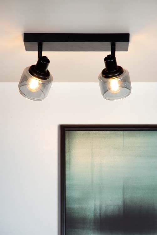 Spot plafond - 2xE14 - Noir - Classique