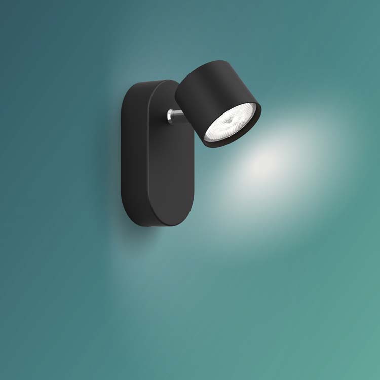 Spot en applique Single spot Noir 4,5W DIMMER