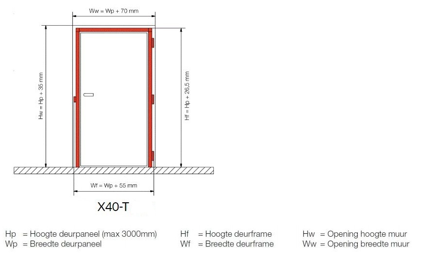 Bloc-porte Xinnix X40 Kit + panneau de porte 73x231,5cm