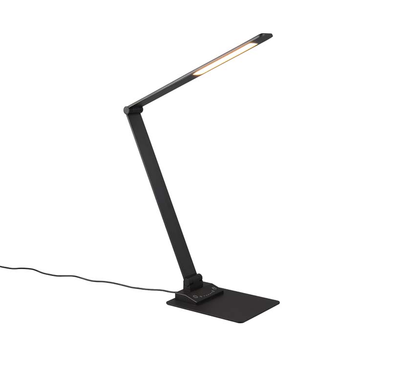 Lampe de bureau - noir - 650 lumen - 3000-6500K - hauteur 71.9 cm