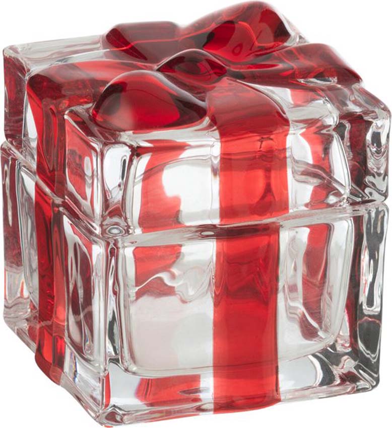 Coffret cadeau en verre rouge-verre grand