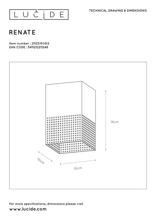 Lucide RENATE - Plafonnière - 1xE27 - Zwart