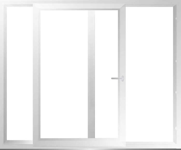 Porte coulissante PVC anthracite/blanc 2100 x 2100 G>D 