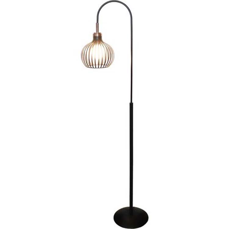 Lampadaire Noir/Cuivre Max 60W diamètre 23,5 cm