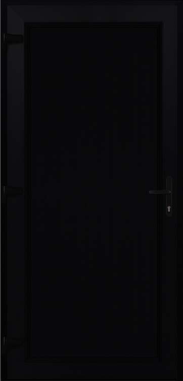 Porte extérieure avec panneau plein PVC noire G 980x2180mm