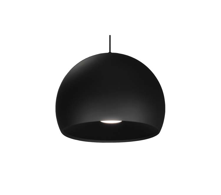 Suspension LED noir diam 50cm 12W dimmable