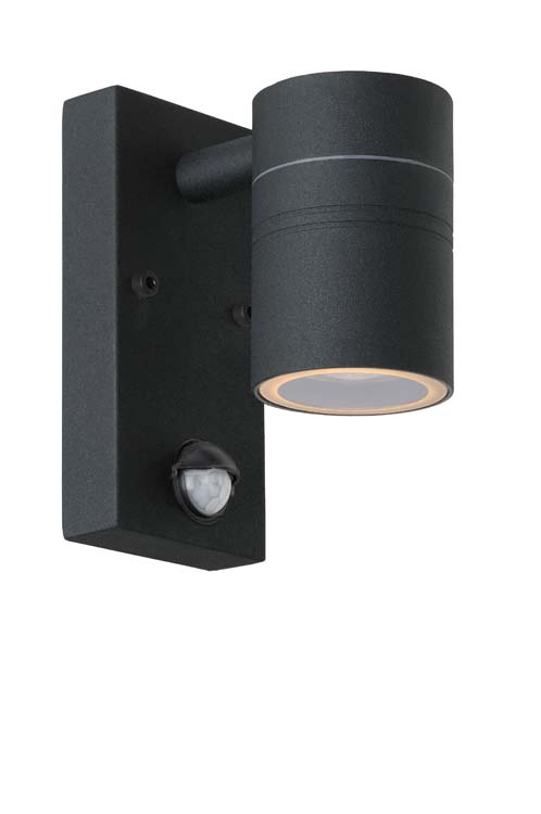 ARNE-LED - Spot mural Extérieur - Ø6,3 cm - H16.3 cm - LED - GU10 - 1x5W 2700K - IP44 - Noir