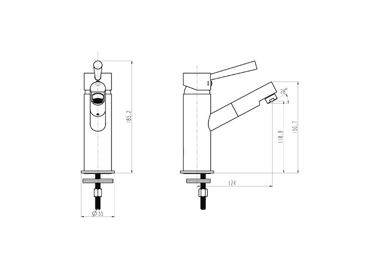 Robinet de lavabo Charlotte 18,52cm chrome