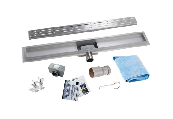 Douchegoot compleet 80cm - inox