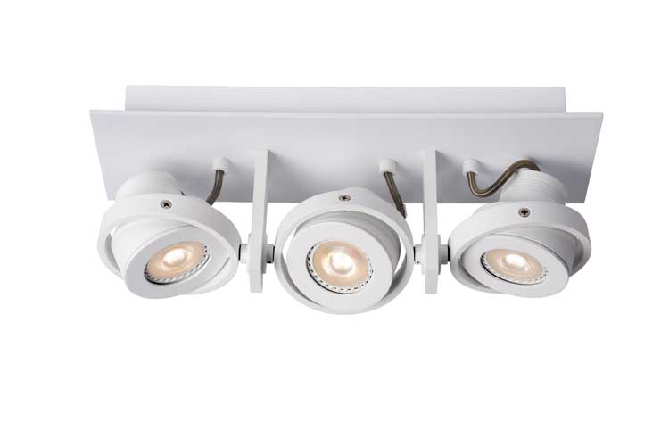 Lucide LANDA - Plafondspot - LED Dim to warm - GU10 - 3x5W 3000K/2200K - Wit