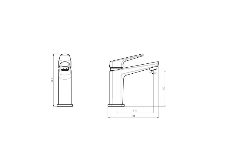 Wastafelkraan Remko 16,30cm chroom