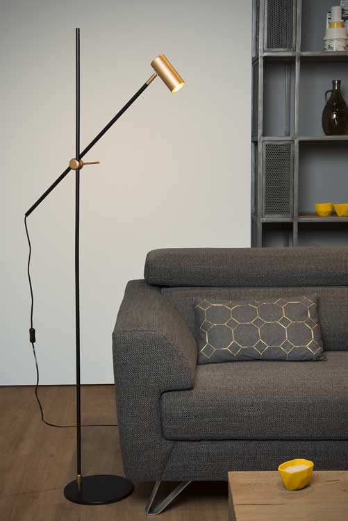 Lucide PHILINE - Lampadaire / lampe de lecture - GU10 - Noir