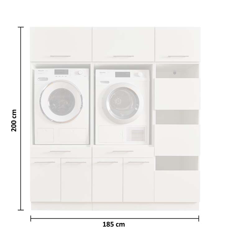 Wasmachine kasten Decowash - set 13 - antraciet - 67,5x185x200cm